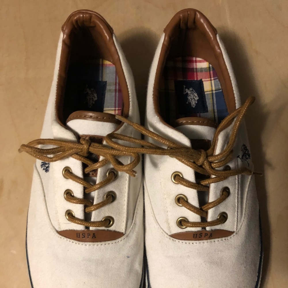 Ralph Lauren White Boat Shoes Size 8.5
